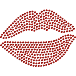 Sexy Red Lips Rhinestone Hotfix Patterns for Mask